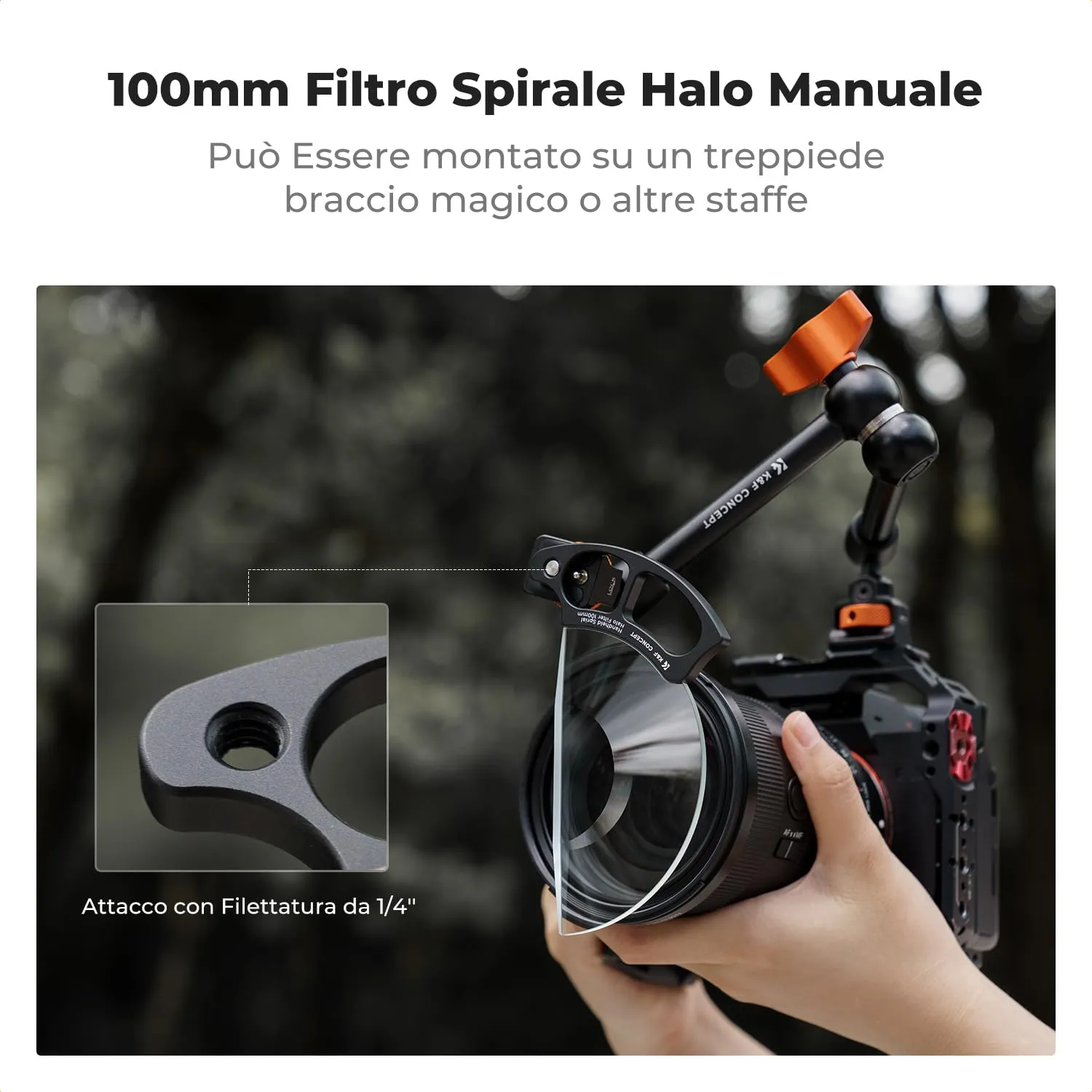K&F Concept Nano-Bacis filtro halo spirale 100mm manuale