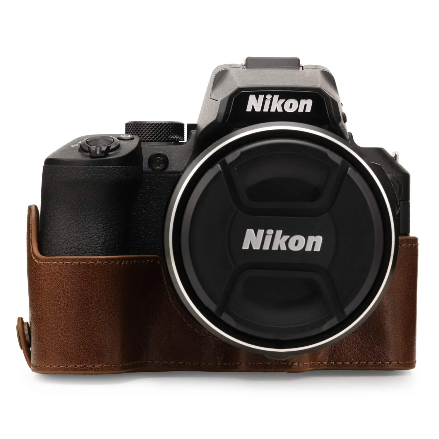 MegaGear Coolpix P950 half case fotocamera in pelle