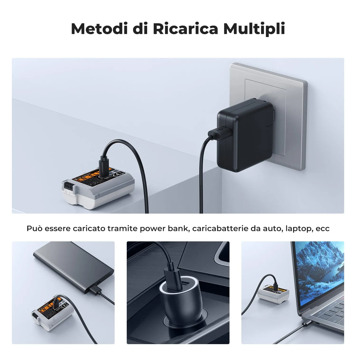 K&F Concept EN-EL15C Batteria Nikon 2600mAh USB-C