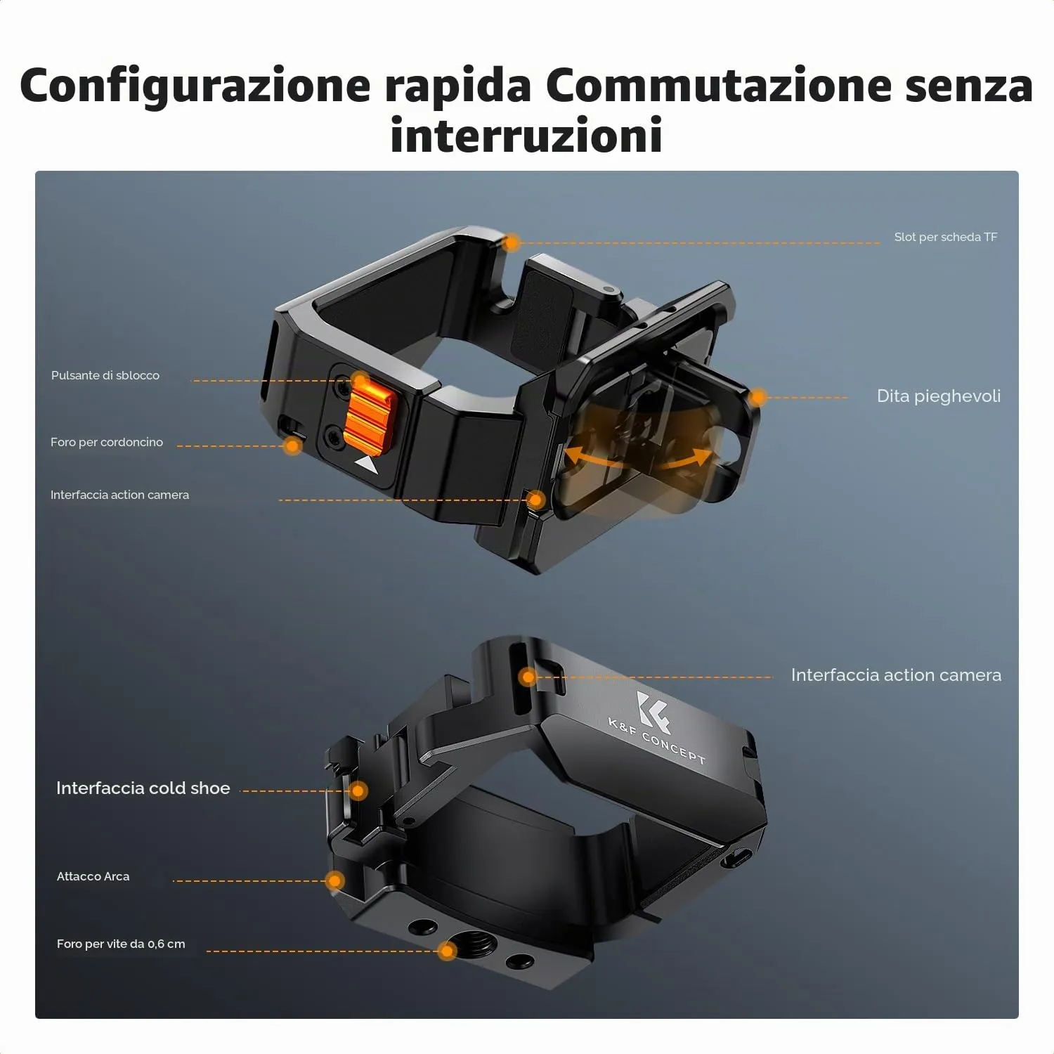 K&F Concept adattatore gabbia DJI Osmo Pocket 3 33g espansione
