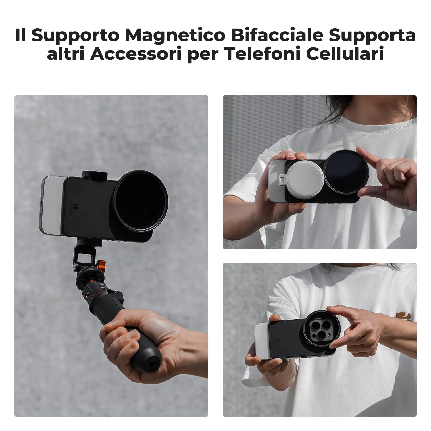 K&F Concept adattatore magnetico filtri 67mm iPhone 6,1" portafiltro