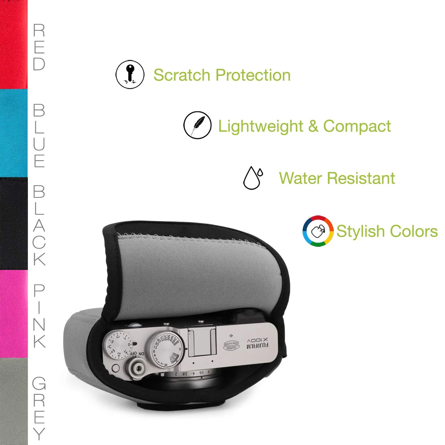 MegaGear MG1898 Custodia Neoprene per Fuji X100V Grigia