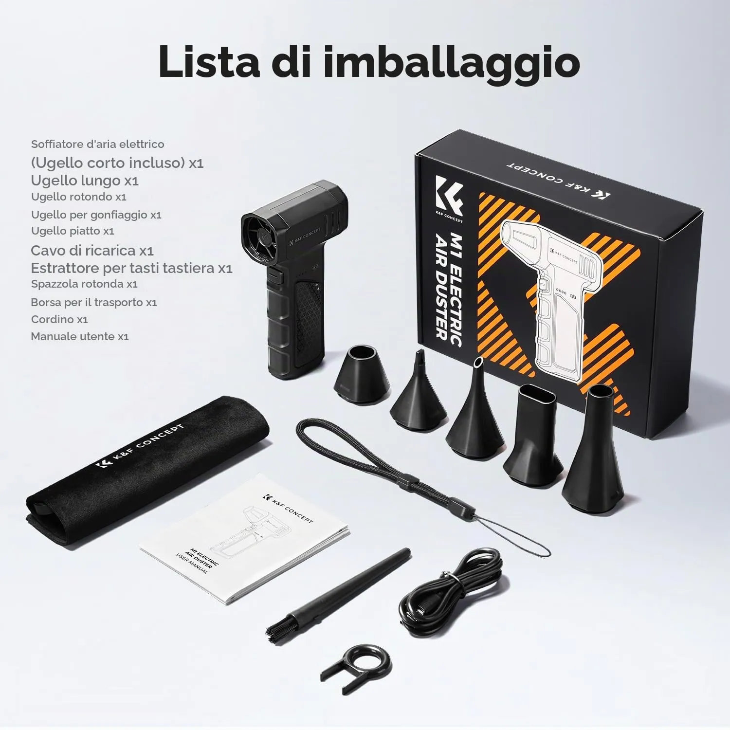 K&F Concept Soffiatore Aria Compressa 110K 3 Velocità LED