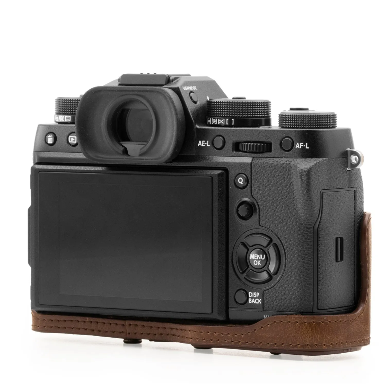 MegaGear MG871 custodia pelle Fujifilm X-T2 marrone scuro