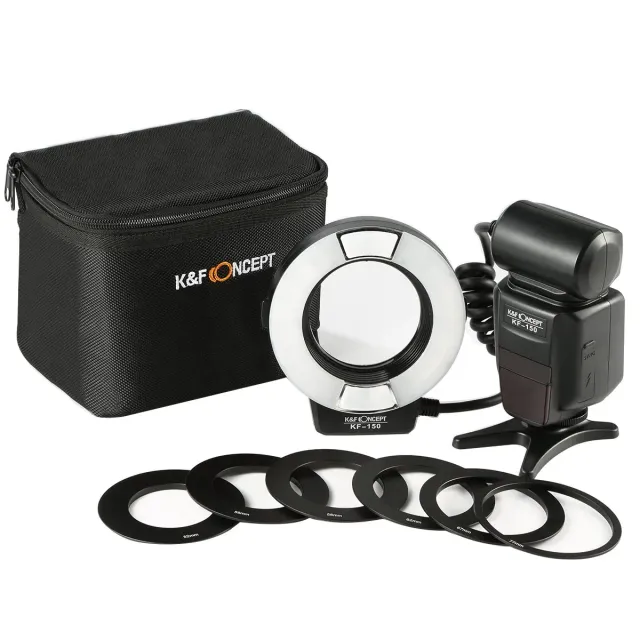 K&F Concept Flash Anulare Macro TTL Canon luce LED