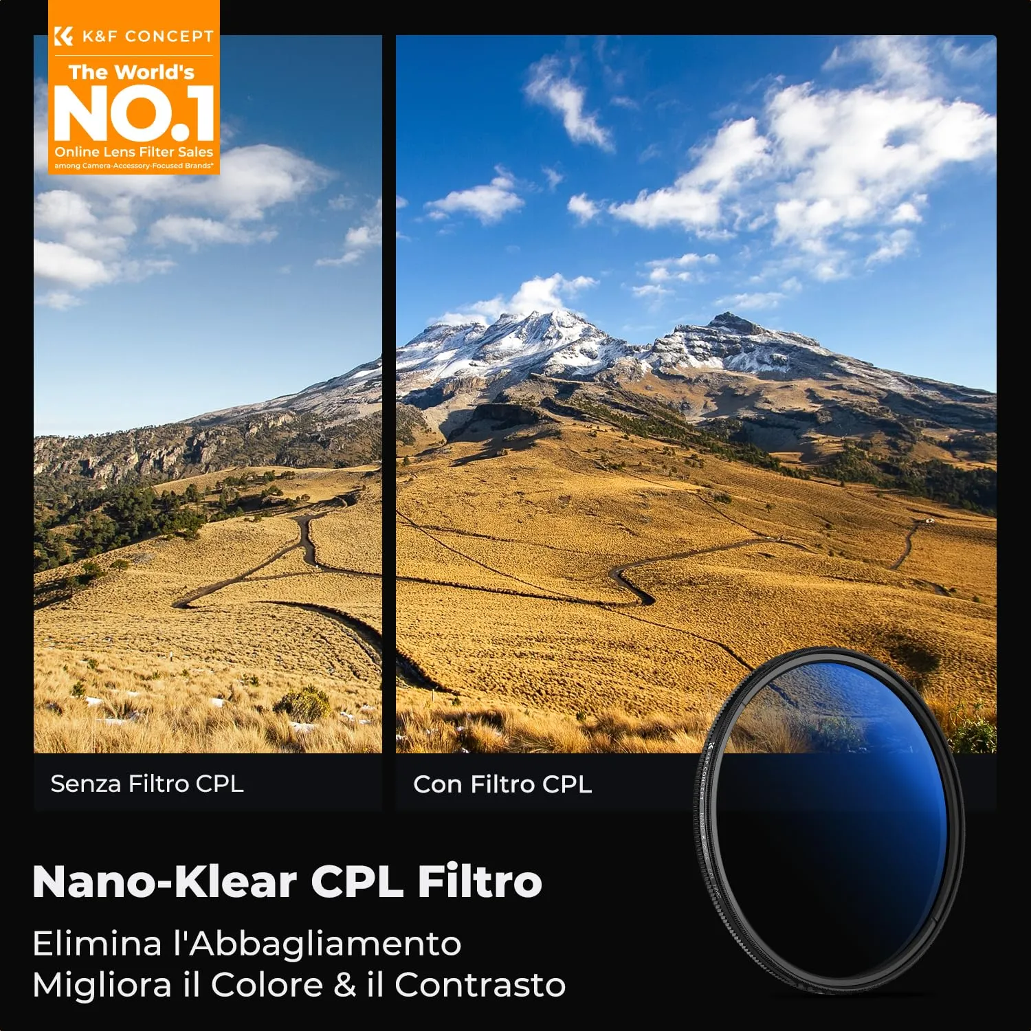 K&F Concept Nano-Klear CPL 82mm filtro polarizzatore