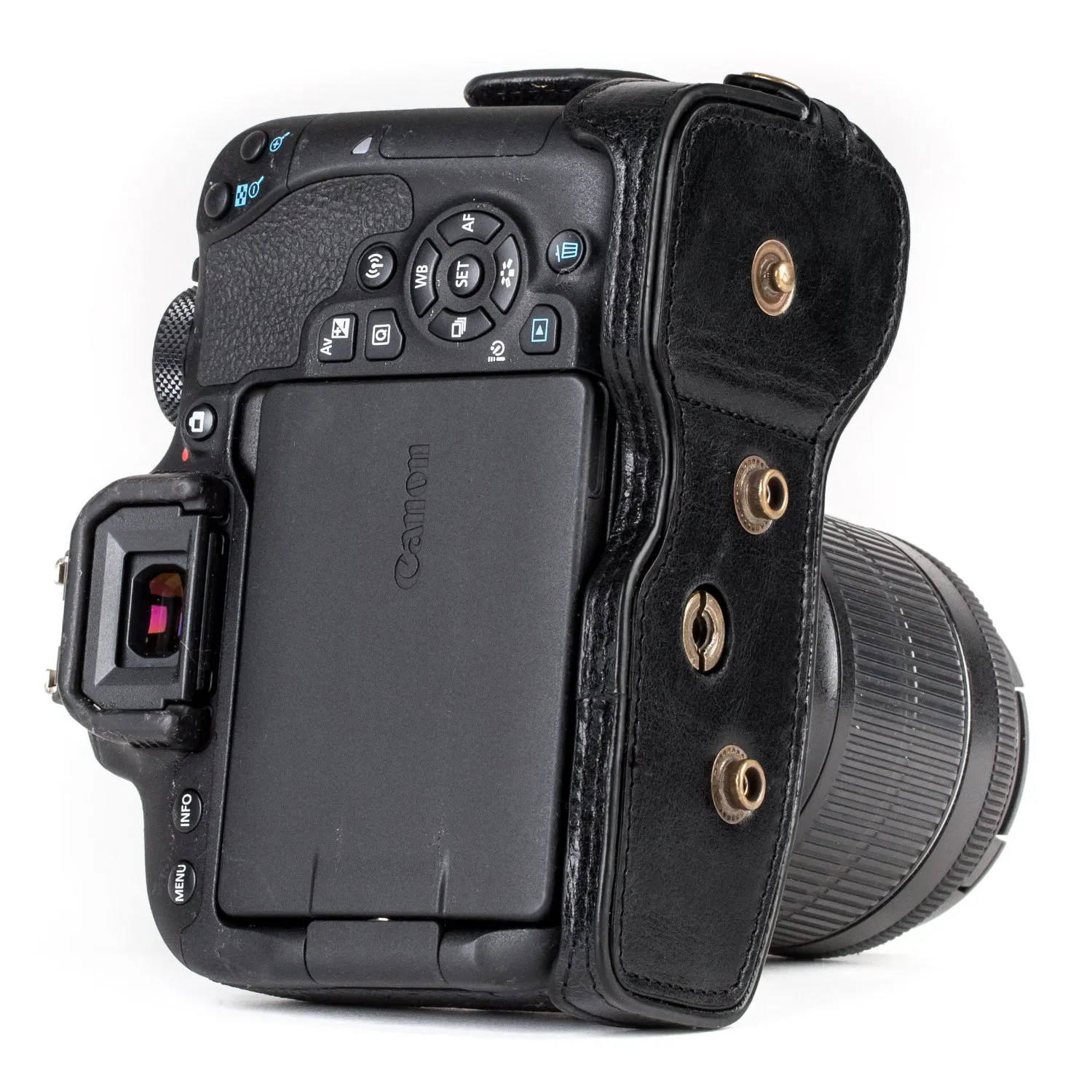 MegaGear Ever Ready custodia reflex Canon 800D vera pelle nera