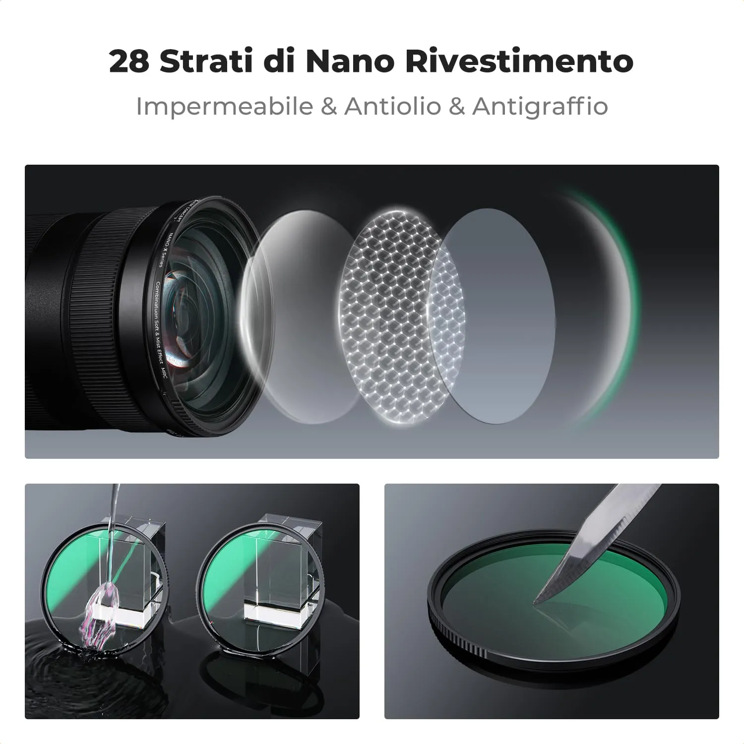 K&F Concept Nano-Xcel Filtro Vintage Soft 67mm cinema