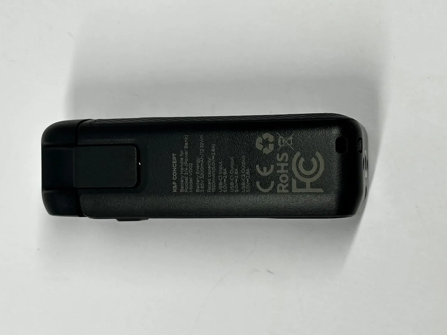 K&F Concept Impugnatura Batteria 3200mAh per Osmo Pocket 3 USB