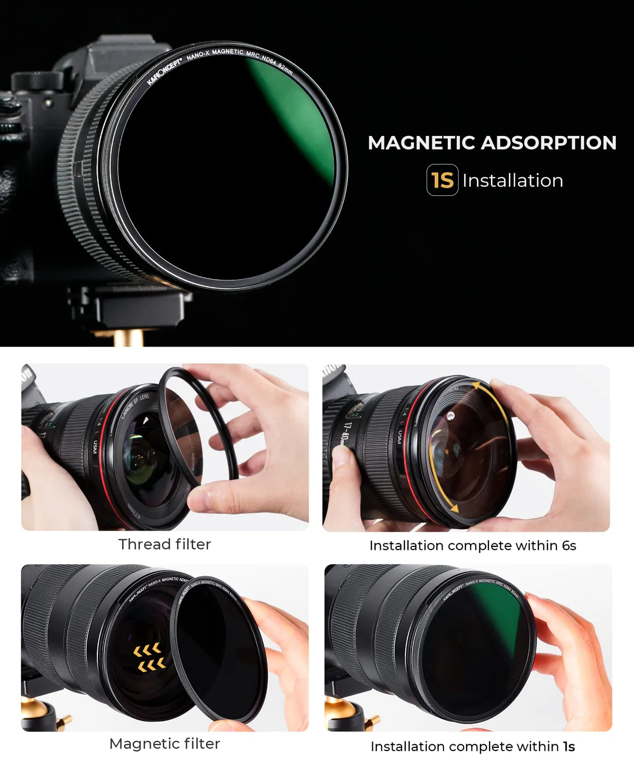 K&F Concept Nano-X filtro ND64 magnetico 67mm 6 stop