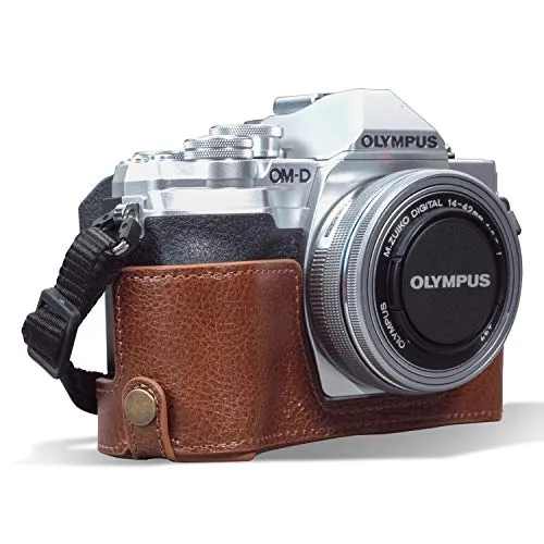 MegaGear Ever Ready mezza custodia pelle Olympus E-M10 IV marrone