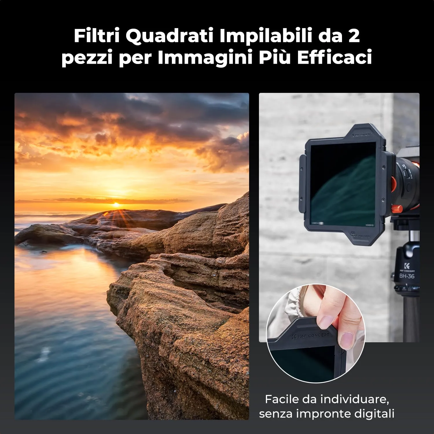K&F Concept Nano-X Pro kit porta filtri quadrati 95mm vetro
