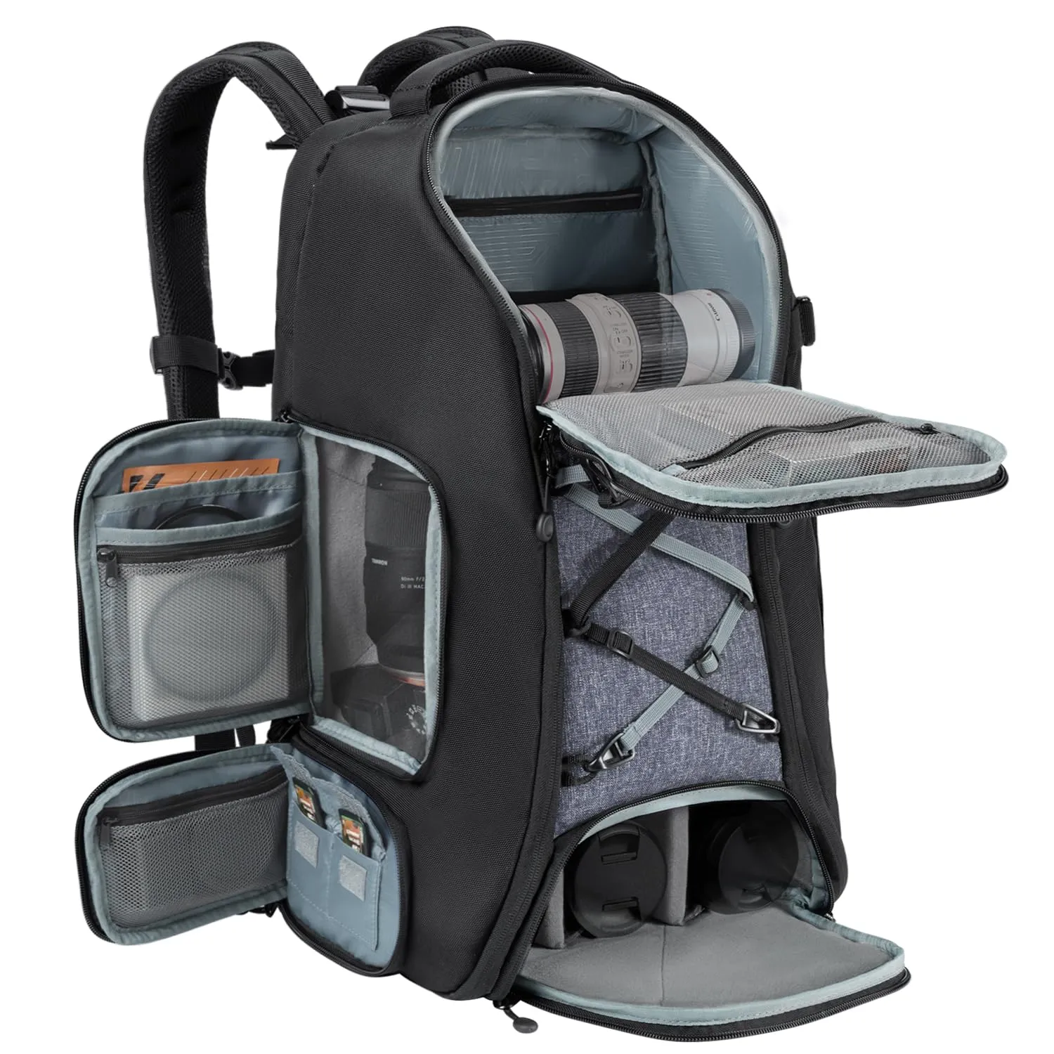 K&F Concept Zaino Foto 25L Impermeabile Nero Grigio