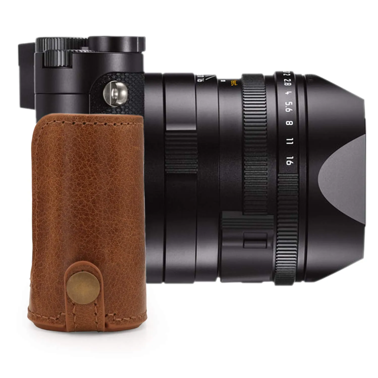 MegaGear MG1719 Mezza Custodia Pelle per Leica Q2 Marrone