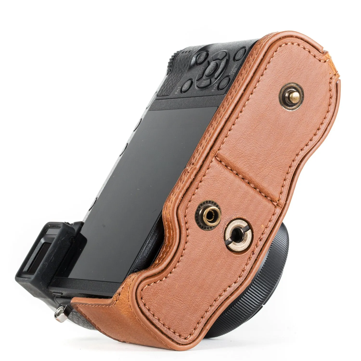 MegaGear MG1302 Custodia Fotocamera Panasonic GX85 Beige Ecopelle