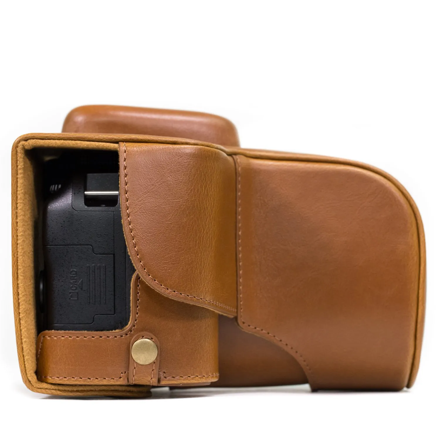 MegaGear MG858 custodia ecopelle marrone chiaro per Nikon D3400