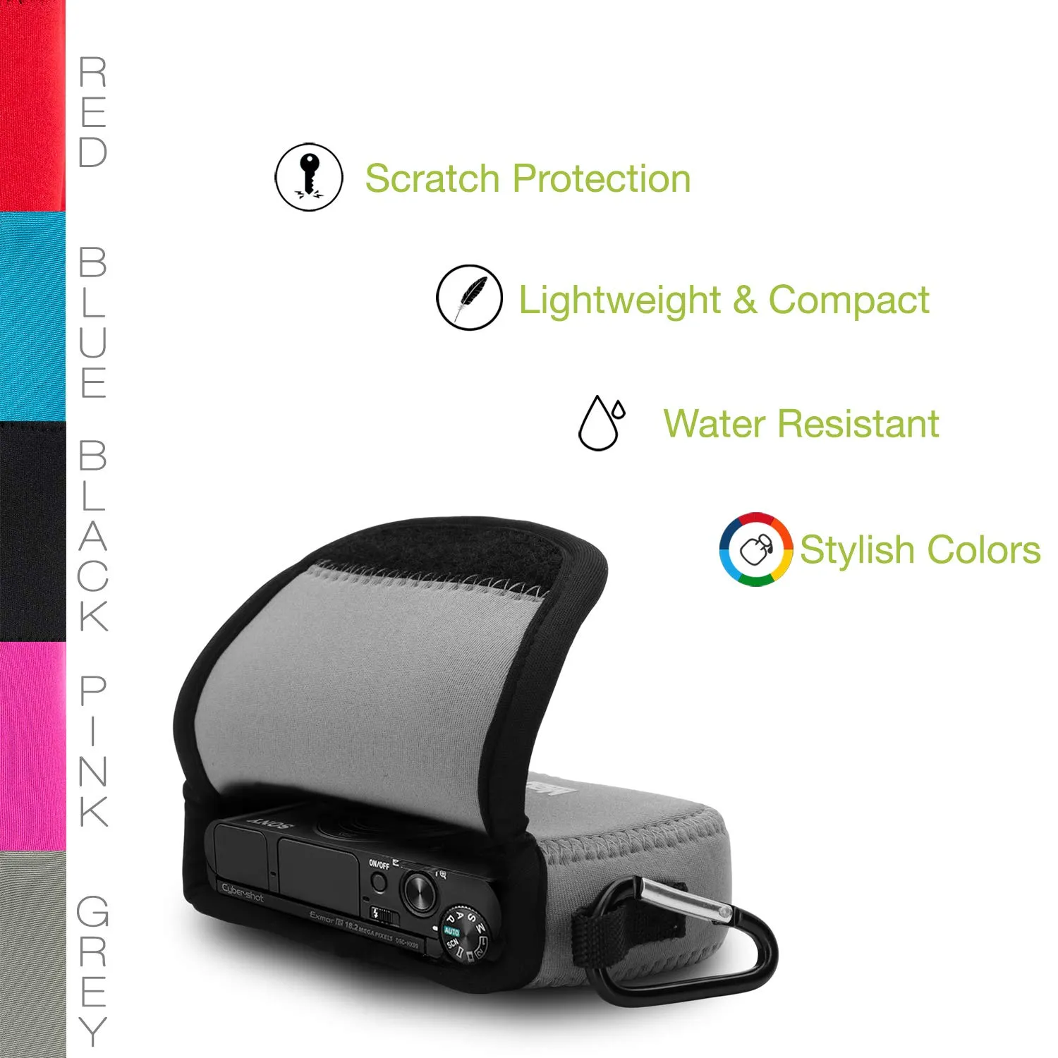 MegaGear custodia neoprene Sony HX95 grigia compatta
