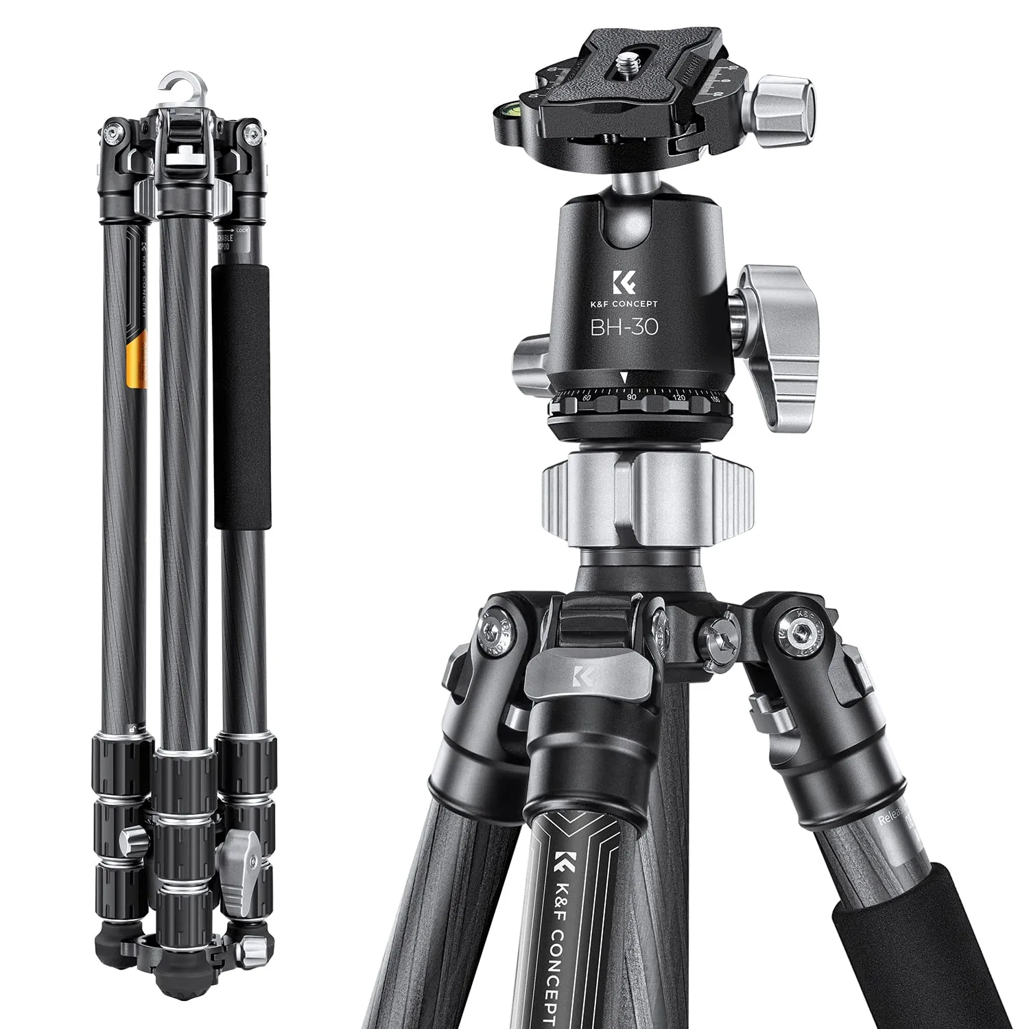 K&F Concept K254C2+BH-36L Treppiede Carbonio 162cm
