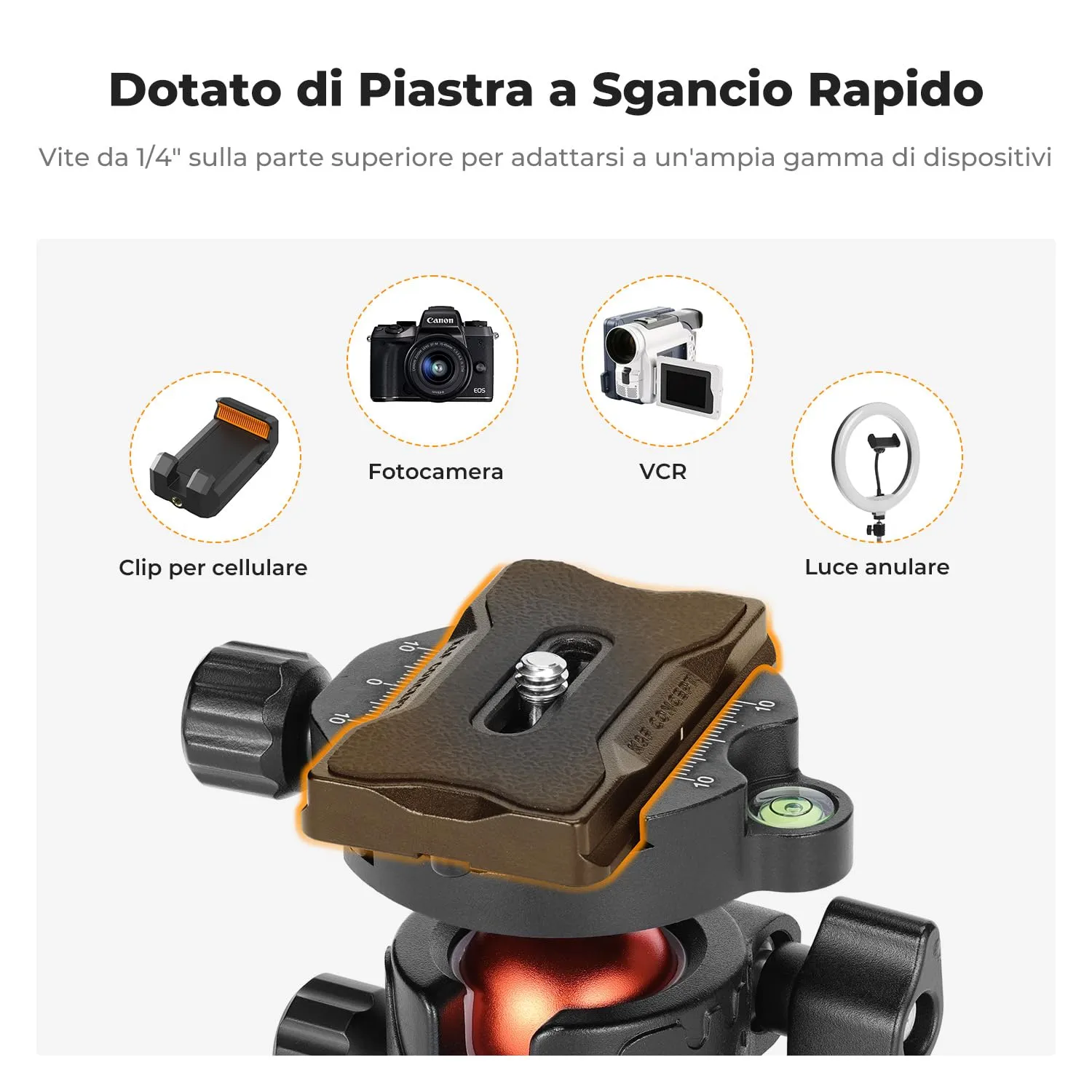 K&F Concept KF-28 Testa a Sfera 28mm Nera 10kg