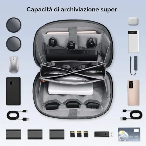 K&F Concept organizer cavi borsa tecnica 4L impermeabile