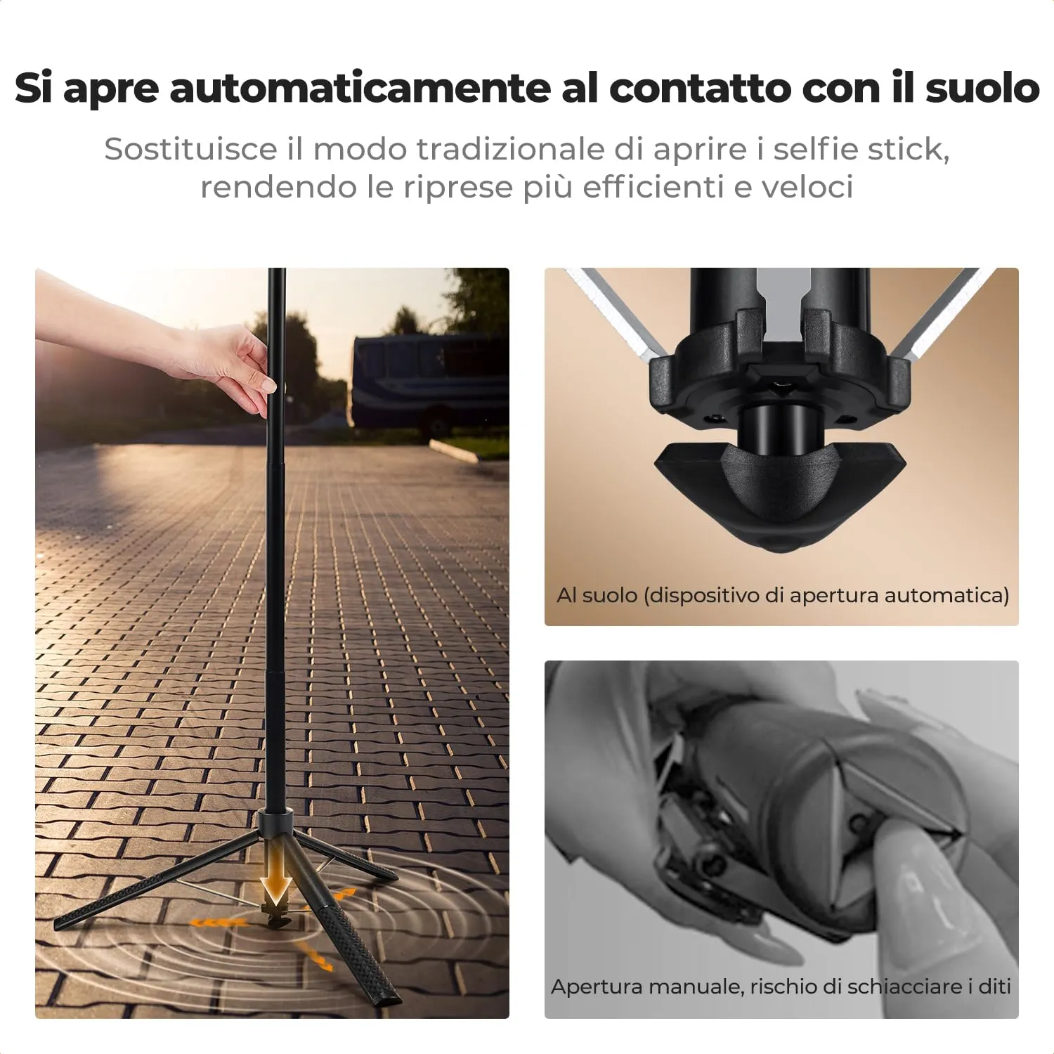 Concept Asta Selfie 180cm Treppiede Smartphone con Luce Anello