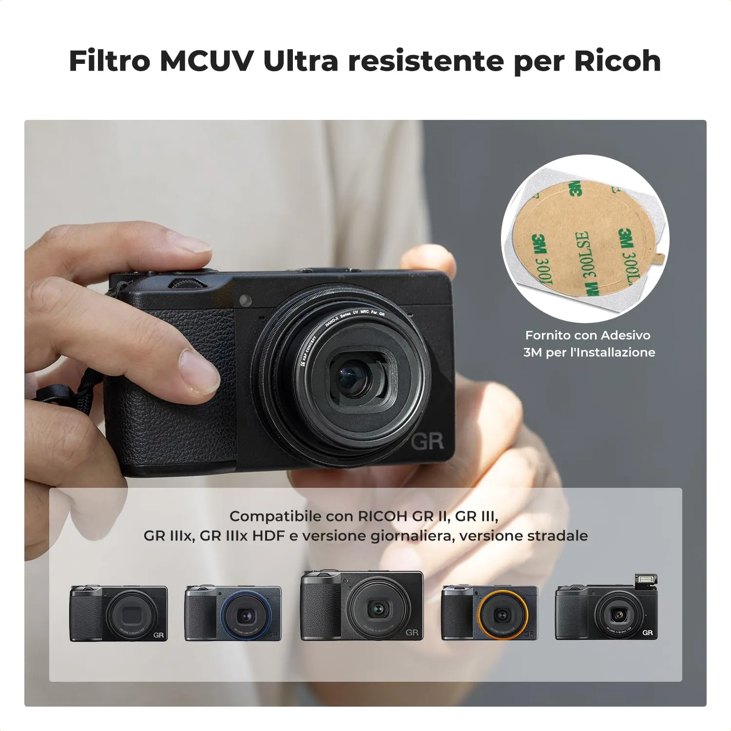 K&F Concept Filtro Protettivo UV Ricoh GR MCUV