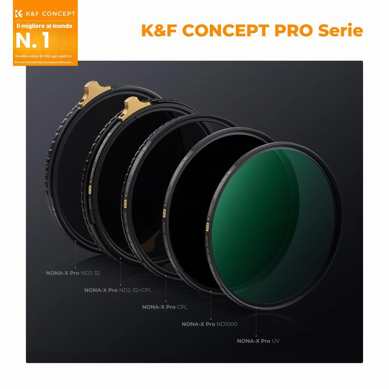 K&F Concept Nano-Xcel Pro filtro UV 67mm ottone 36 strati