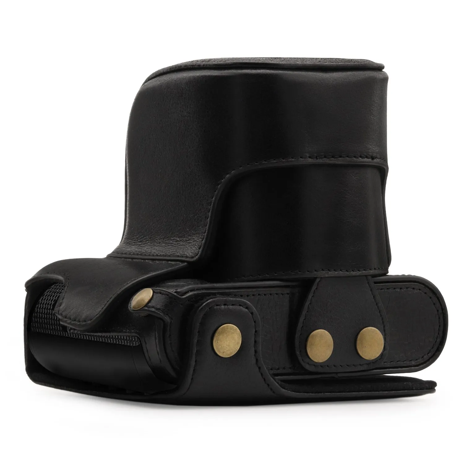 MegaGear Ever Ready custodia Leica Q Q-P Typ 116 nera pelle