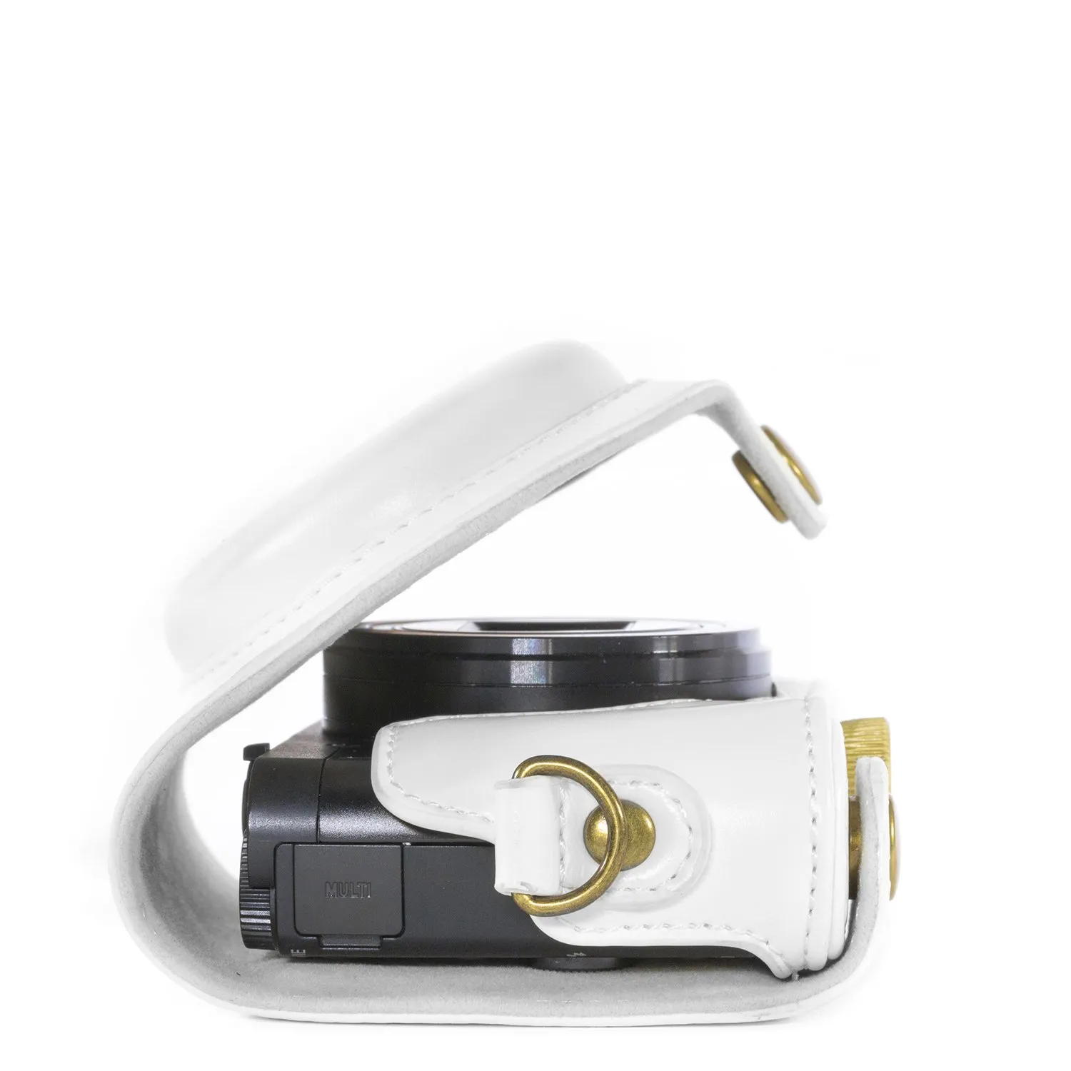 MegaGear Ever Ready DSC-WX500 custodia ecopelle bianca