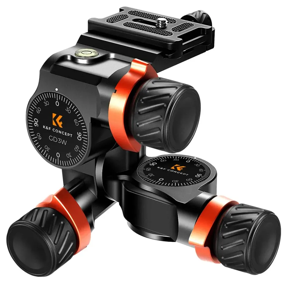 K&F Concept GD-3W Testa Treppiede 3 Vie Argento 6 Kg