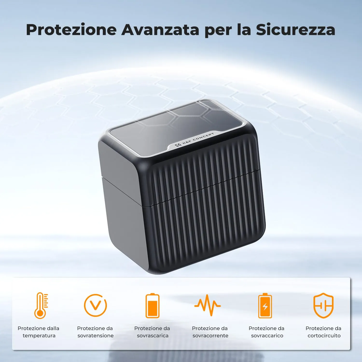 K&F Concept batterie AAA litio ricaricabili box 8 slot Type-C