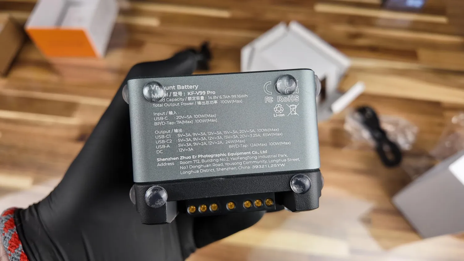 K&F Concept V-Mount 99Wh Mini batteria nera 14,8V video
