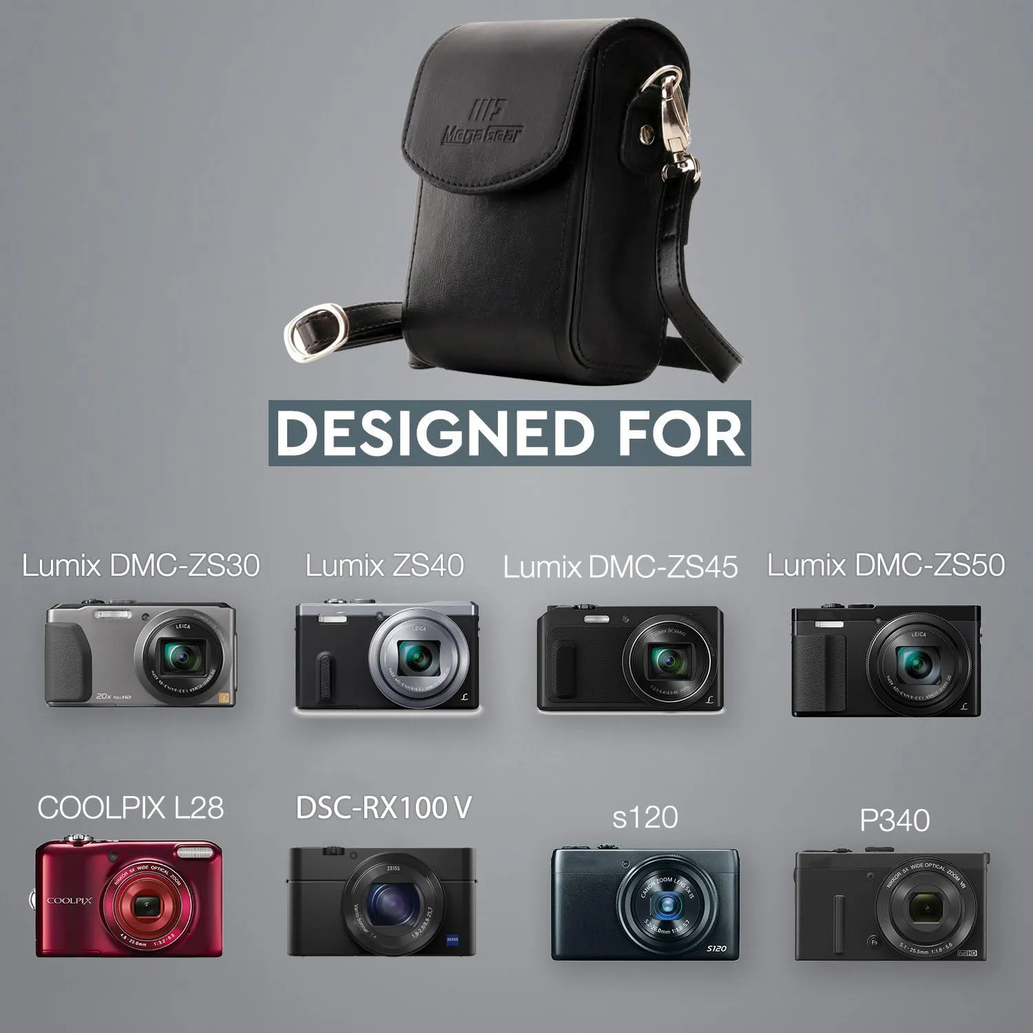 MegaGear MG231 Custodia Fotocamera Compatta Nero su Misura