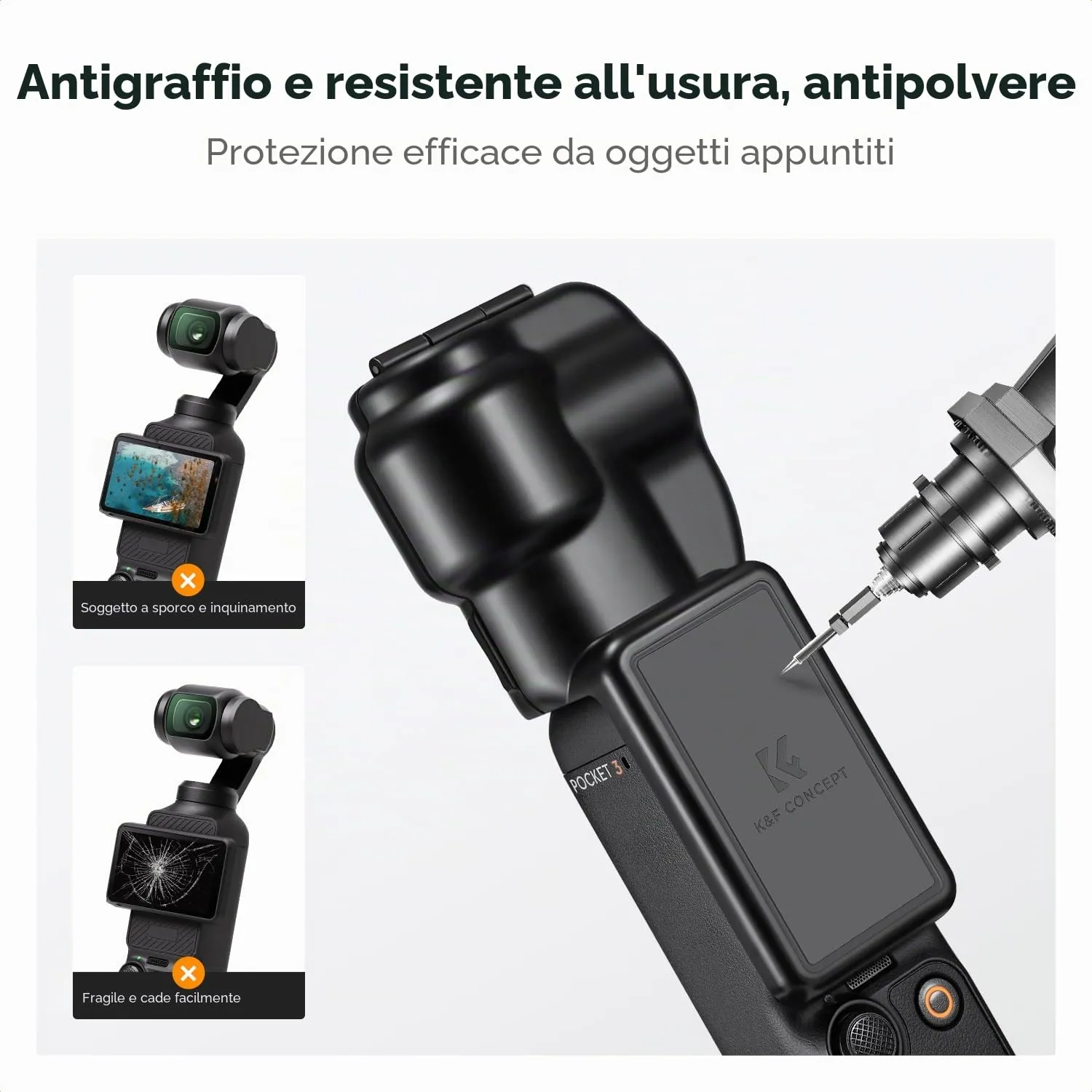 K&F Concept Custodia Protettiva DJI Osmo Pocket 3 Plastica