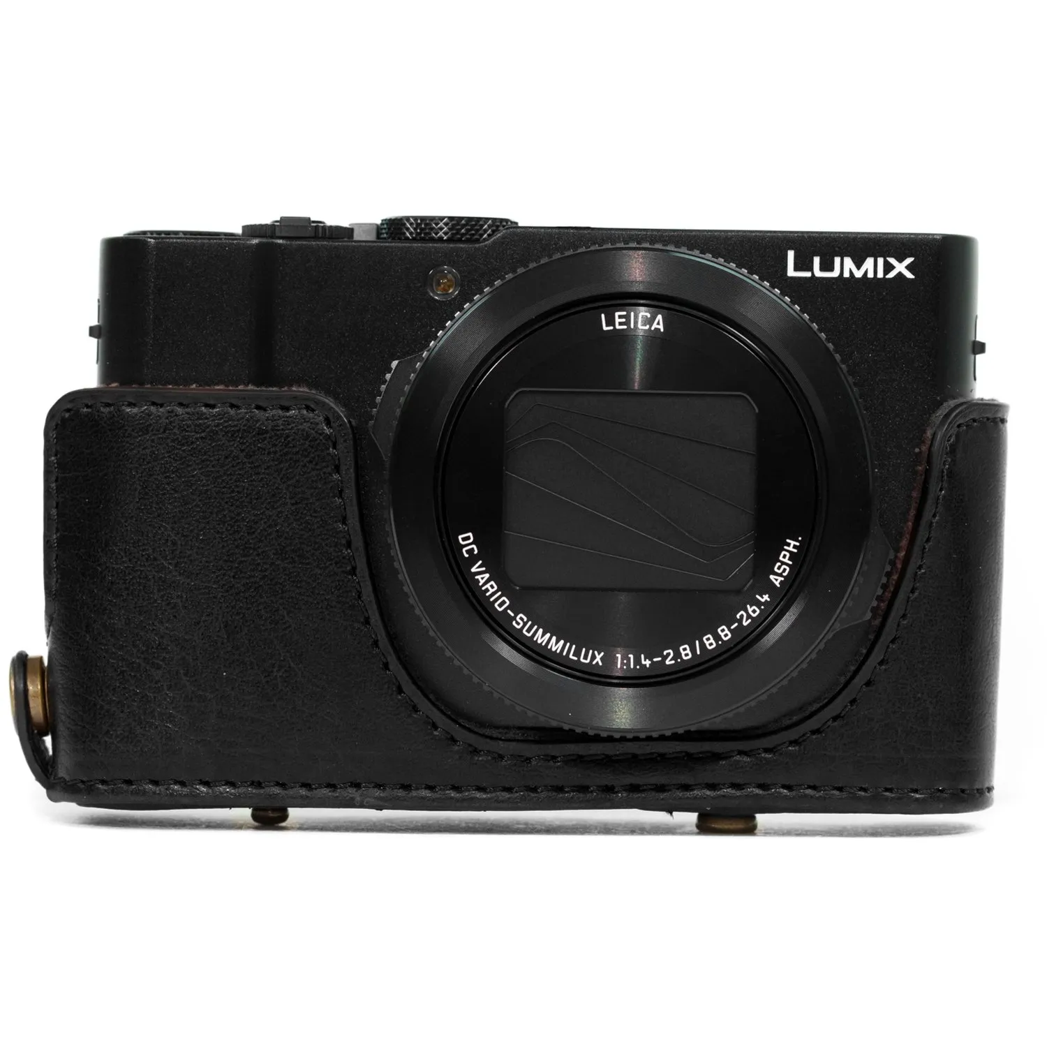 MegaGear MG1132 custodia pelle Lumix LX10 nero compatta