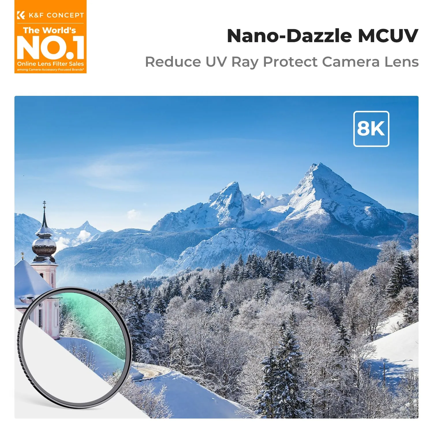 K&F Concept Nano-Dazzle filtro UV 67mm protezione 24 strati