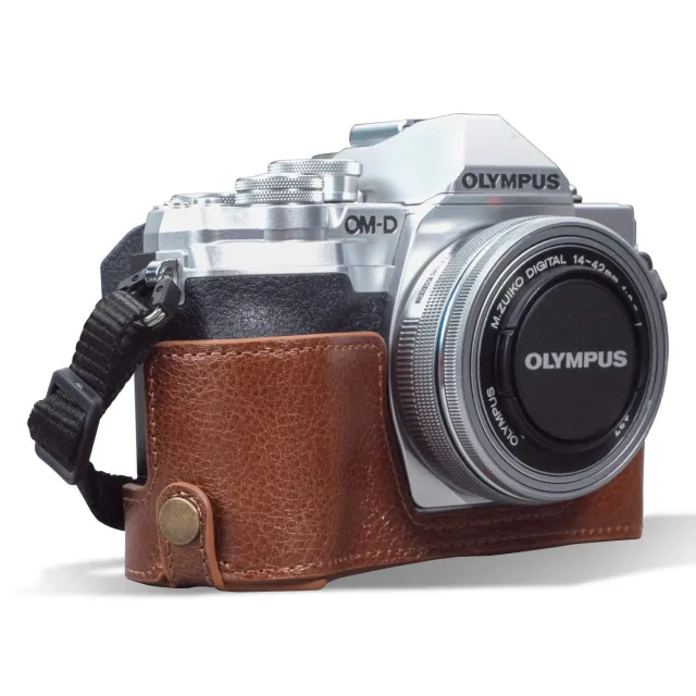 MegaGear Ever Ready mezza custodia pelle Olympus E-M10 IV marrone