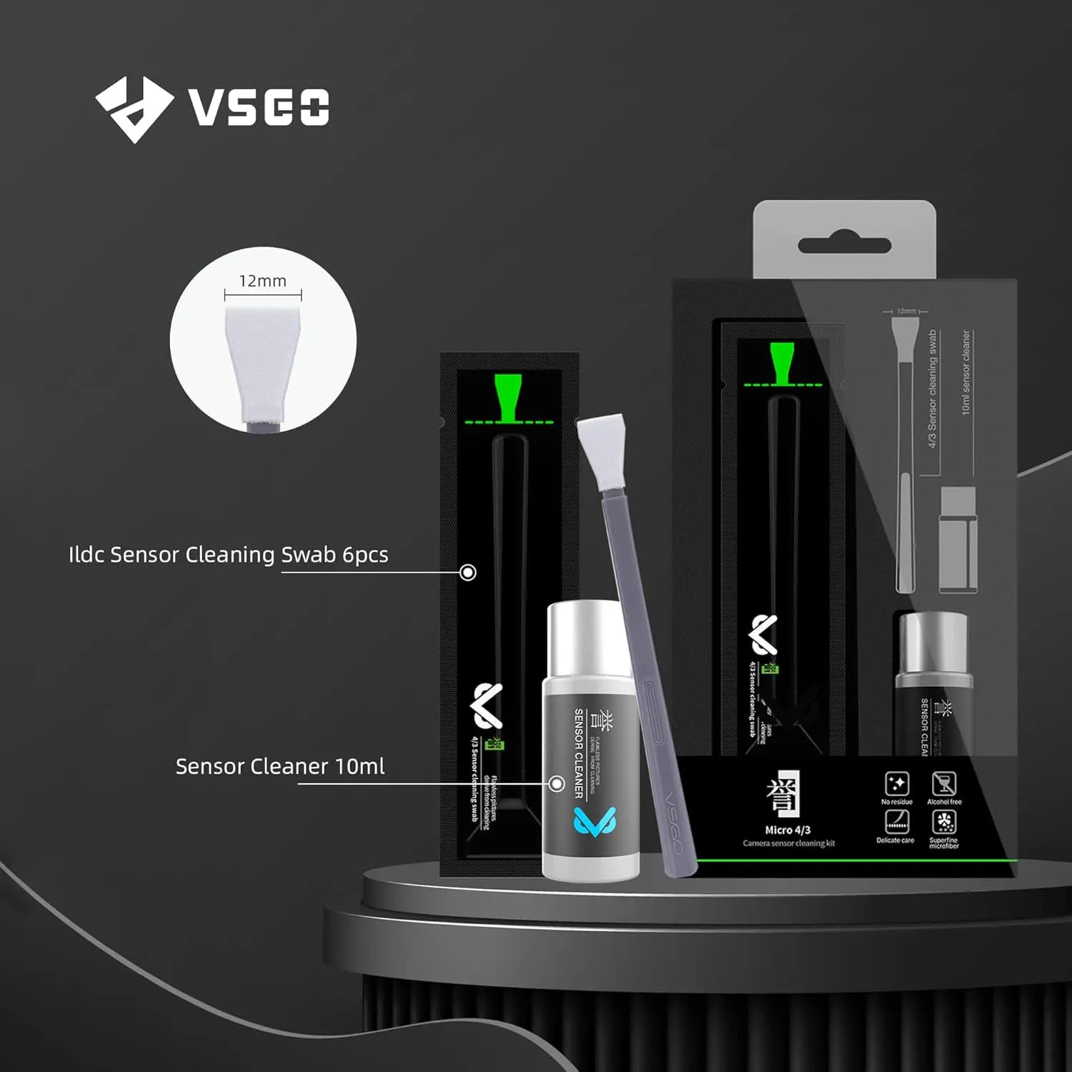 VSGO VS-S01E kit pulizia sensore 4/3 7-in-1 senza alcol