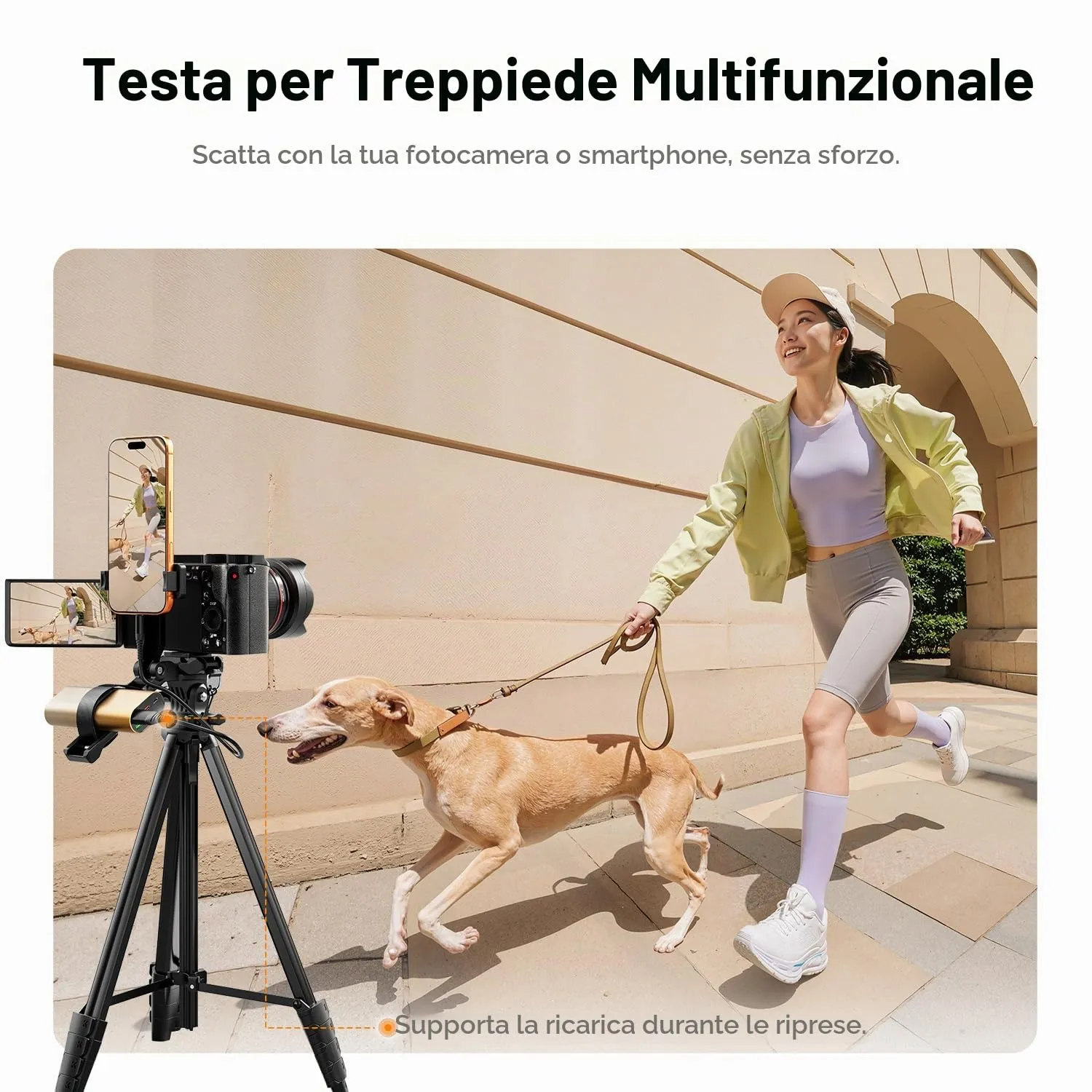 K&F Concept S205A1 Treppiede Smartphone 158cm 3kg