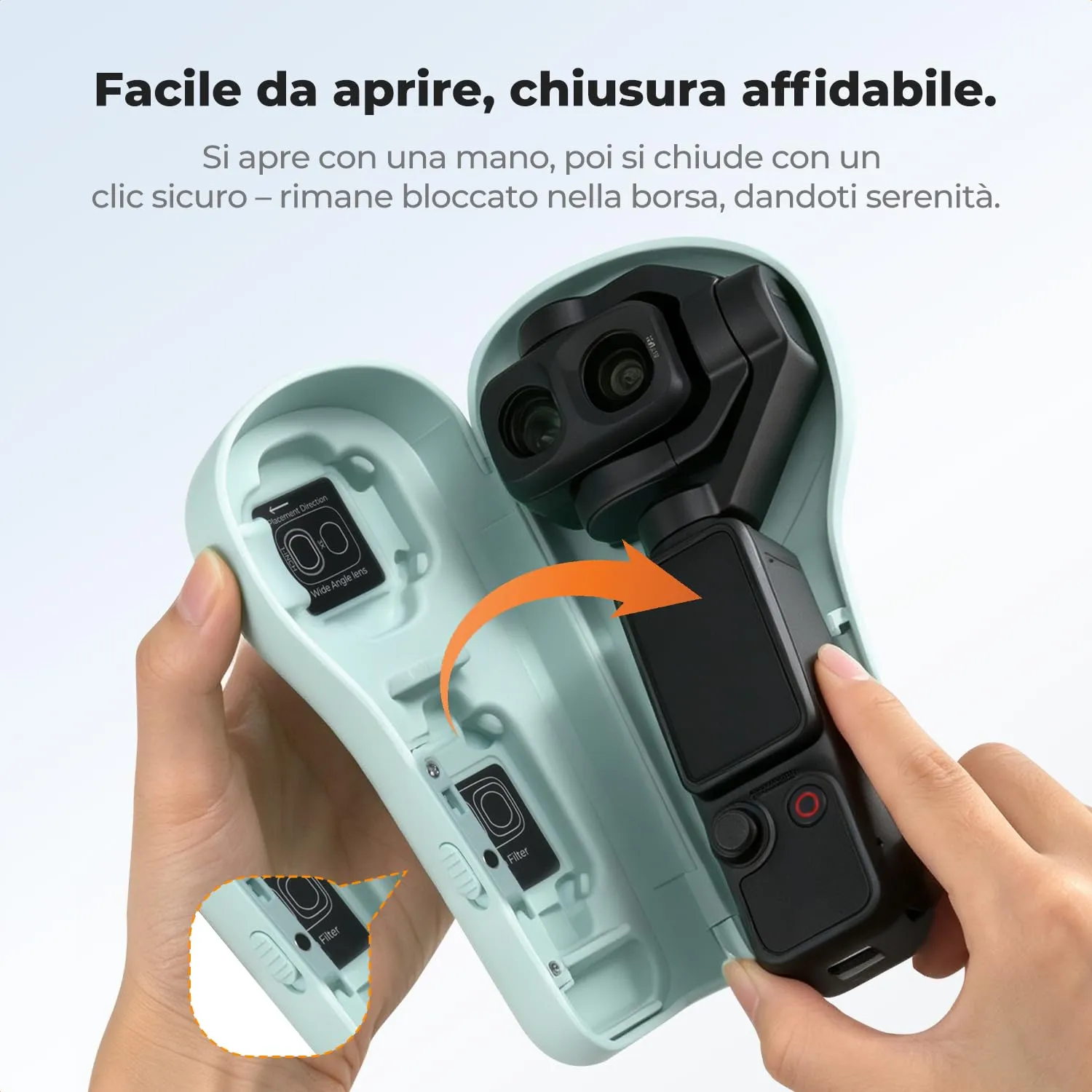 K&F Concept Custodia Pocket 4P Rigida Verde filtri