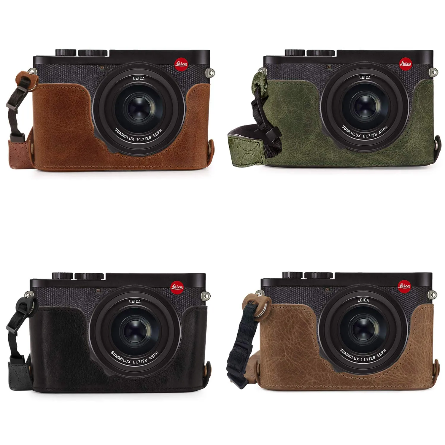 MegaGear MG1719 Mezza Custodia Pelle per Leica Q2 Marrone