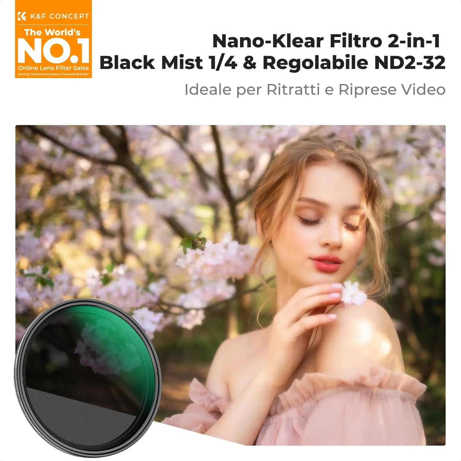 K&F Concept Nano-Klear filtro Black-Mist ND2-32 67mm