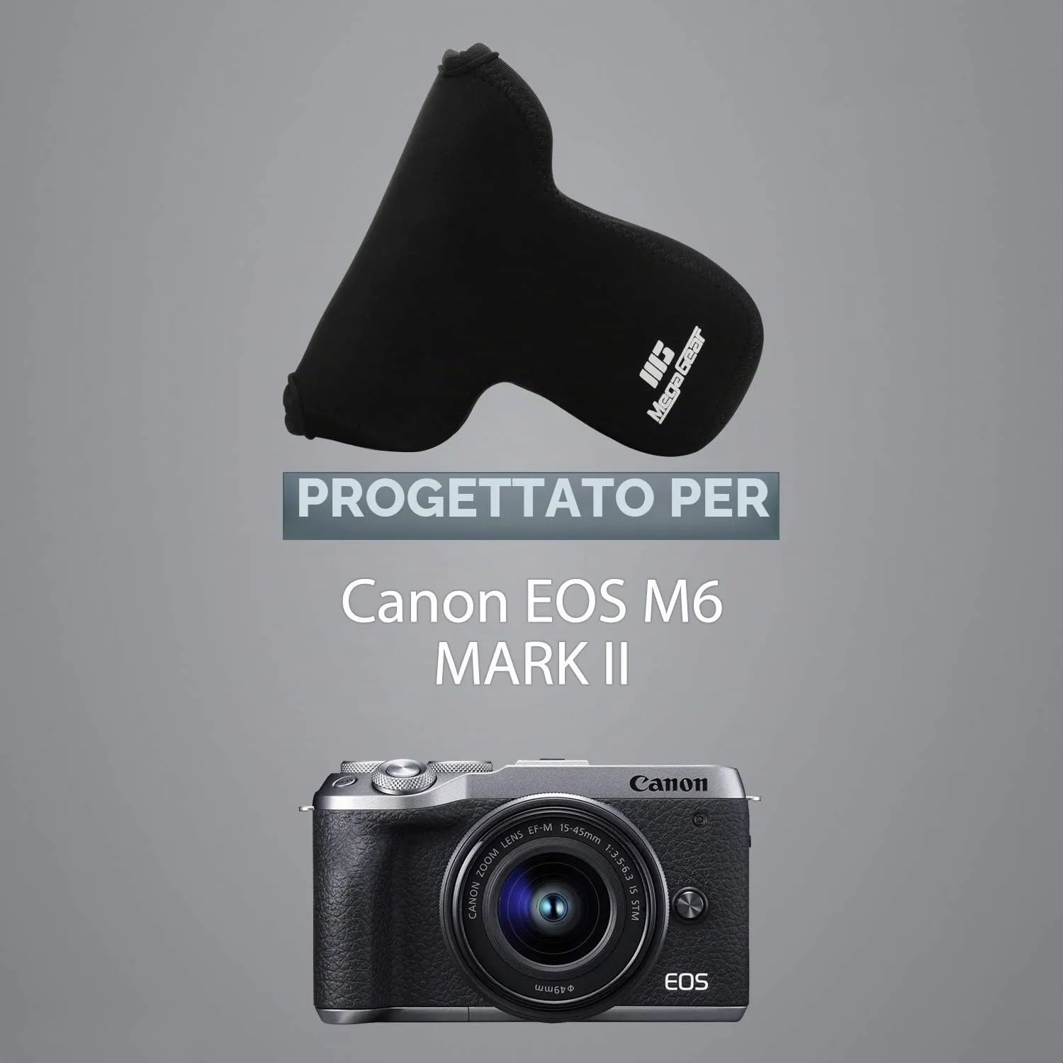 MegaGear MG1761 custodia neoprene Canon M6 Mark II nero