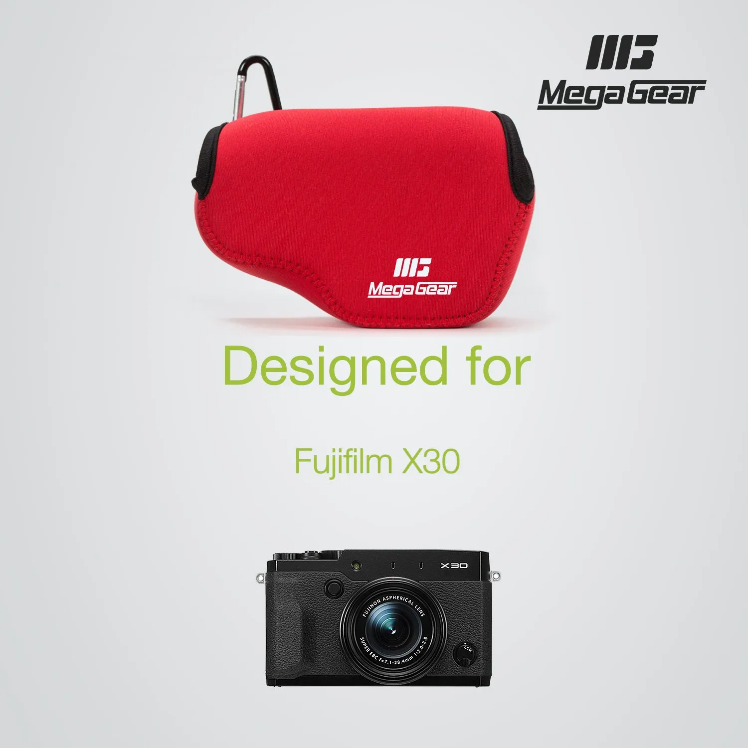 MegaGear MG519 custodia neoprene rossa per Fujifilm X30 leggera