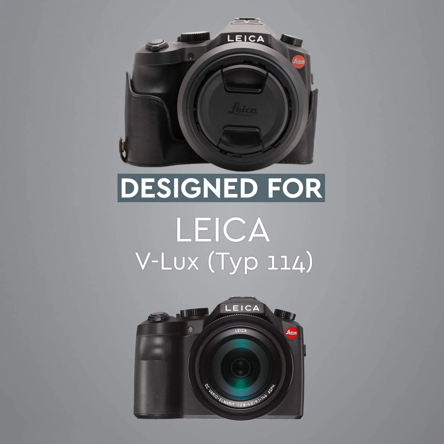 MegaGear Ever Ready MG549 custodia pelle nera Leica V-Lux Typ 114