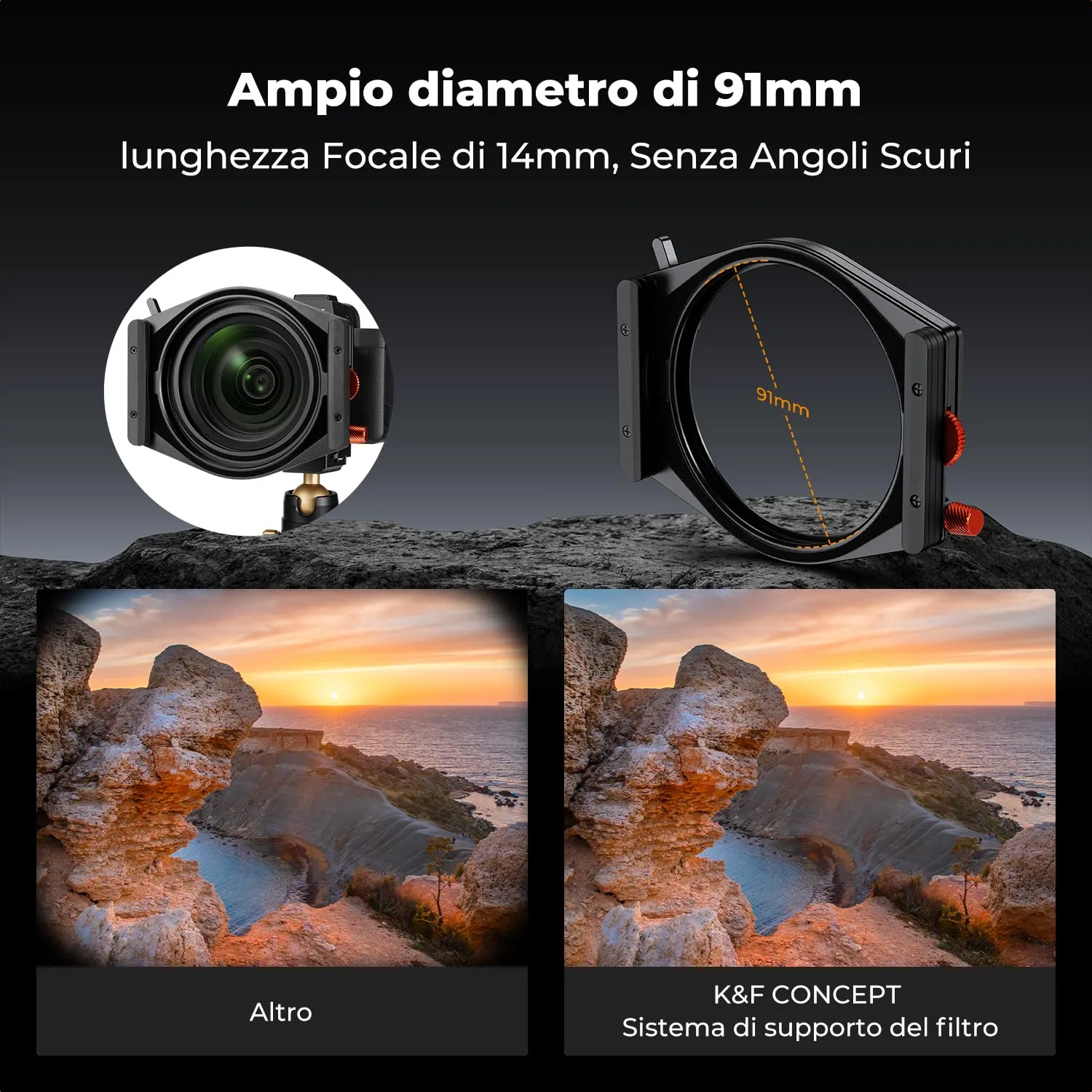 K&F Concept Nano-Xcel Pro kit portafiltri ND1000 ND8 ND64 CPL