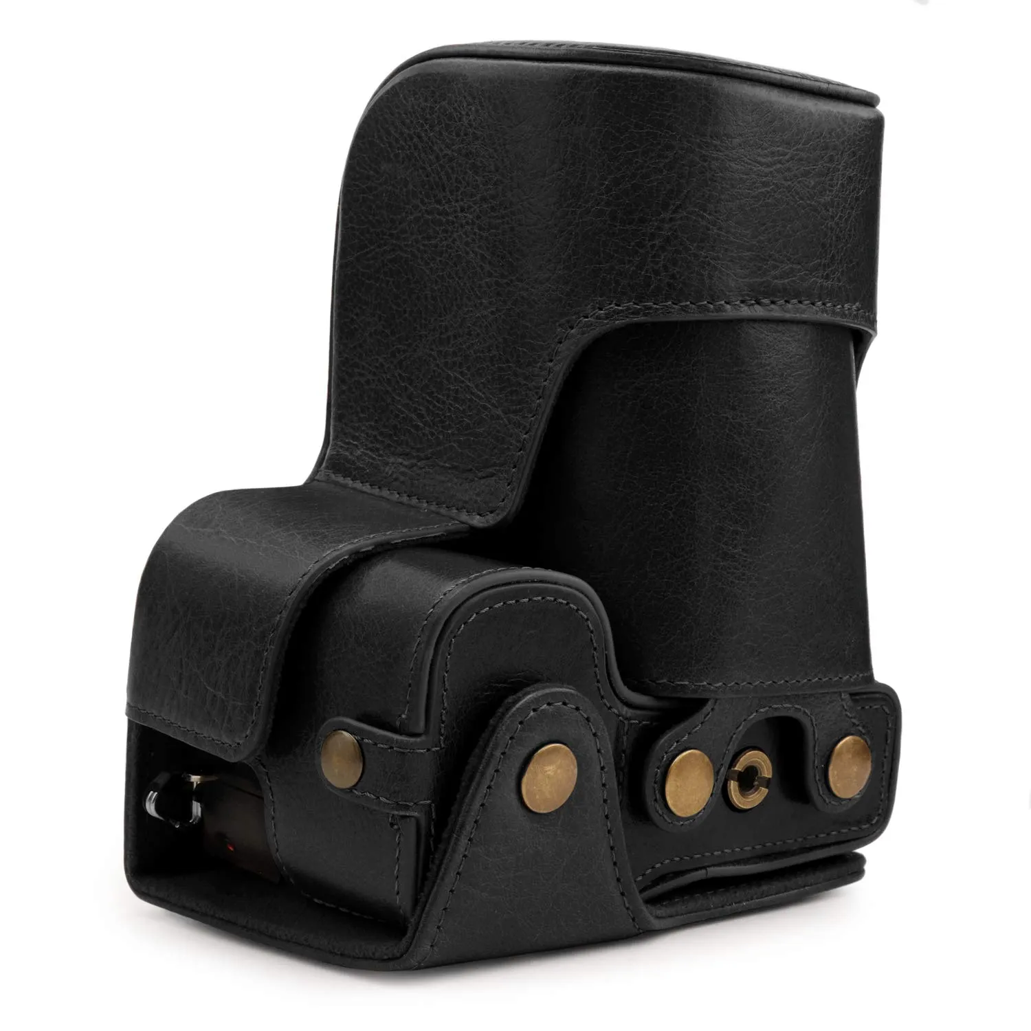 MegaGear Ever Ready A6600 custodia pelle nera 18-135mm