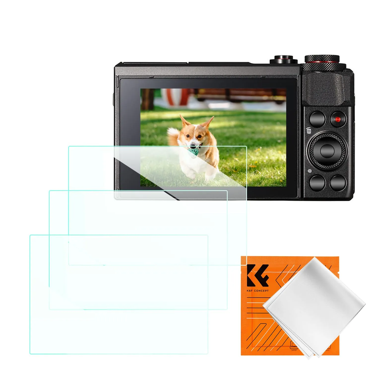K&F Concept Pellicola Vetro Canon R6 R7 3 Pezzi 9H