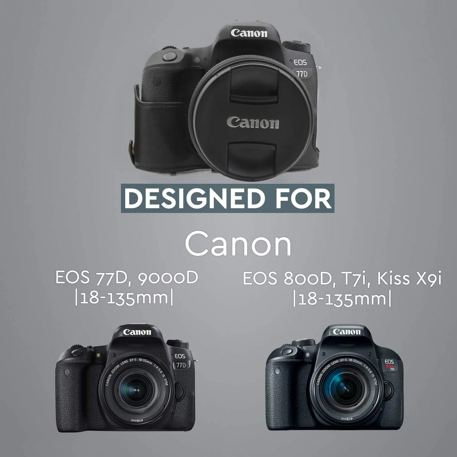 MegaGear Ever Ready MG1226 custodia finta pelle Canon 800D nero
