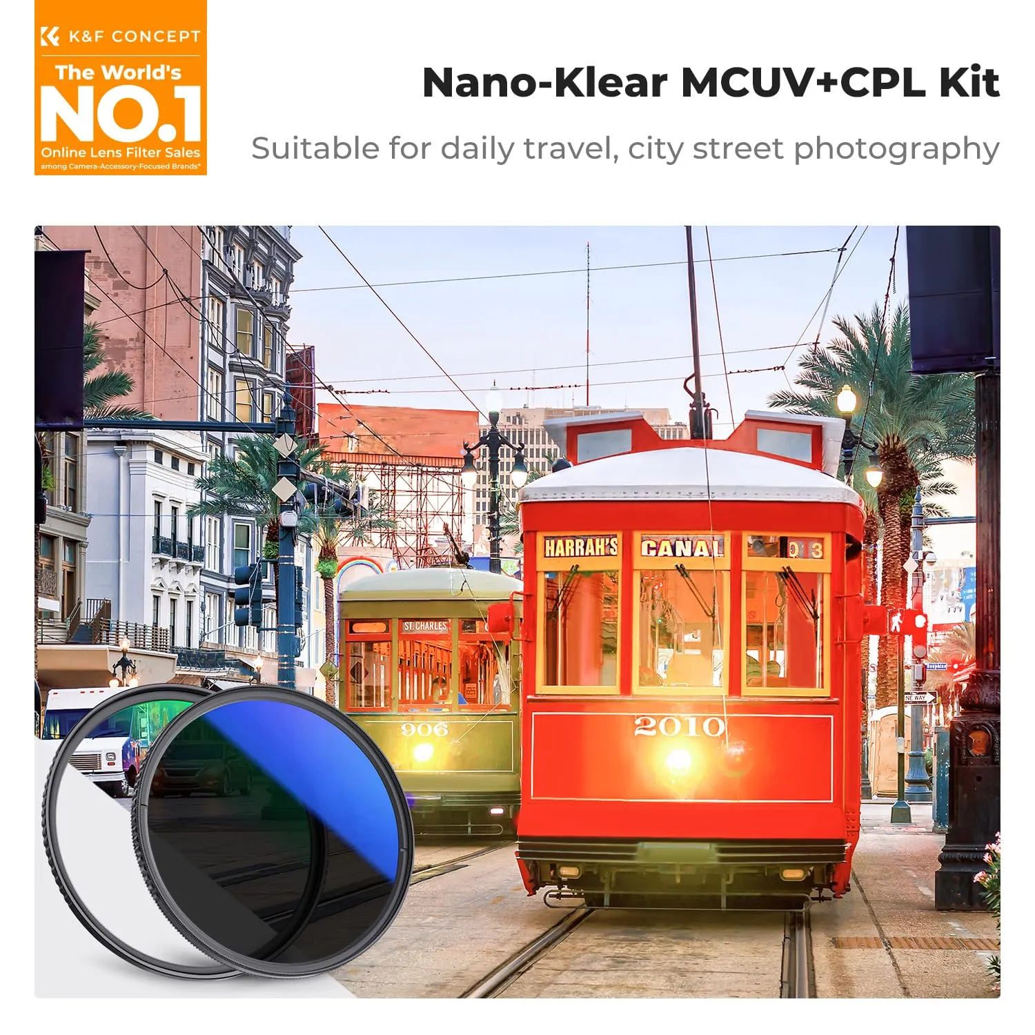K&F Concept Nano-Klear UV CPL 49mm kit filtri protezione